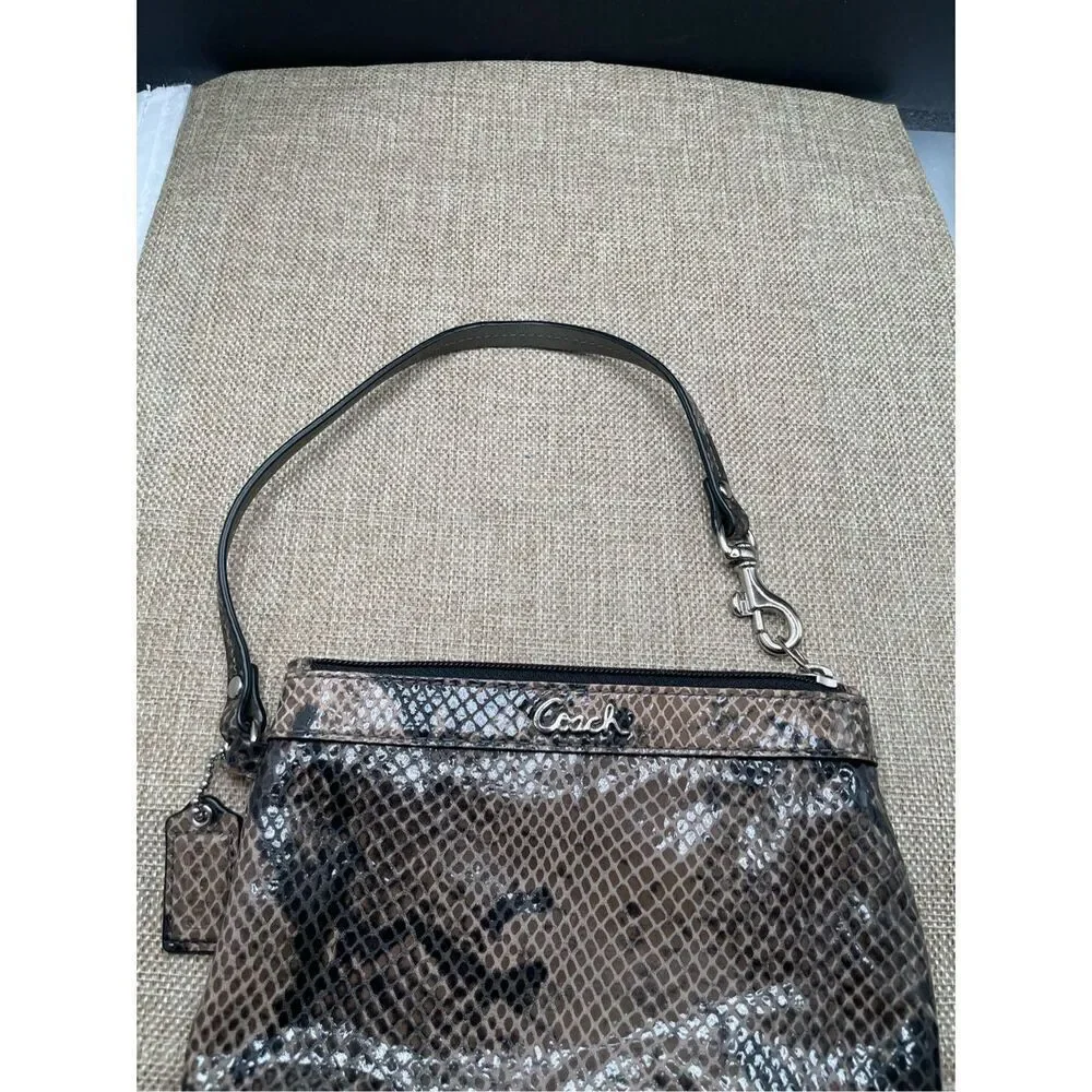 Coach Snake Print Wristlet